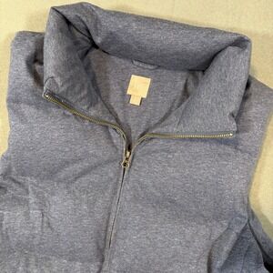 J Jill Women Size X-Large Vest Blue‎ Quilted Puffer Down Feather Jacket Zip